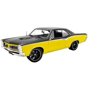 1966 Pontiac GTO "Restomod" Yellow and Dark Gray Metallic Limited Edition to 480 pieces Worldwide 1/18 Diecast Model Car by ACME - 1 of 4