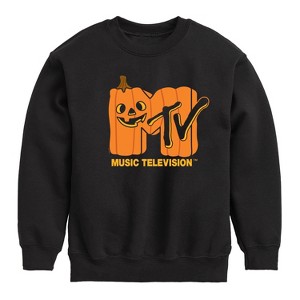 Boys' - MTV - Logo Jack O Lantern Graphic Long Sleeve Fleece Sweatshirt - 1 of 4
