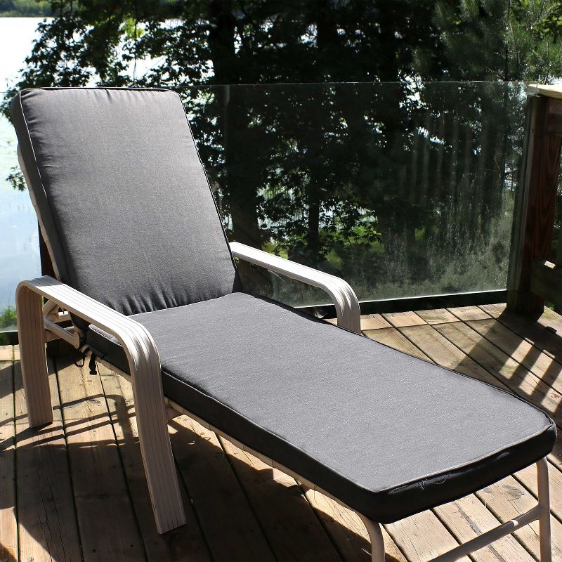 Sunnydaze Indoor/Outdoor Olefin Replacement Patio Chaise Lounge Chair Seat Cushion - 72" x 21", 2 of 9