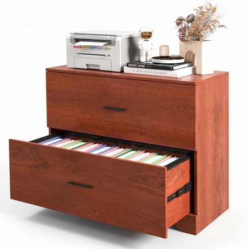 Homcom 3 Drawer Office Storage Cabinet, Under Desk Cabinet With Wheels,  Brown Wood Grain : Target