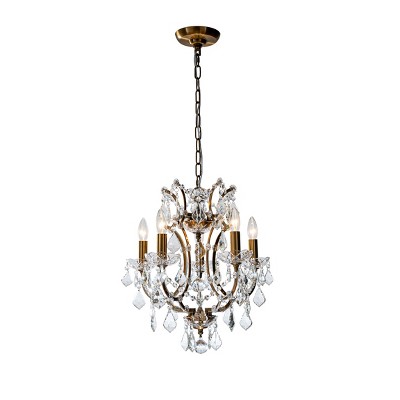 ALOADECOR  Classic/Traditional Lighting Fixture Antique Gold Ornate Crystal Chandelier