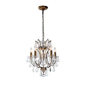 ALOADECOR  Classic/Traditional Lighting Fixture Antique Gold Ornate Crystal Chandelier - 1 of 4