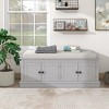NicBex Storage Bench with 4 Doors,Shoe Bench with Removable Cushion and Adjustable Shelves for Living Room,Entryway - 2 of 4