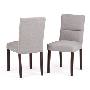 Seymour Parson Dining Chair Set of 2 Cloud Gray Linen Look Fabric - Wyndenhall, Cloudy Gray