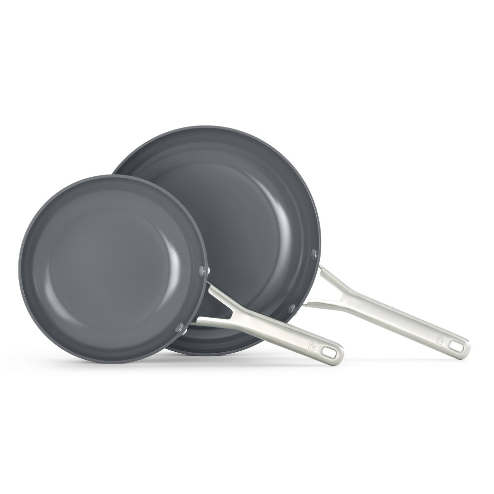 Calphalon Ceramic Fry Pan Combo Silver Ash: Nonstick, Anodized Aluminum, Oven & Dishwasher Safe, 8" Diameter, 2-Piece Set