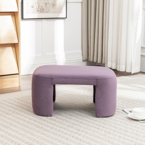 SEYNAR Modern Velvet Rectangle Accent Ottoman - 1 of 4