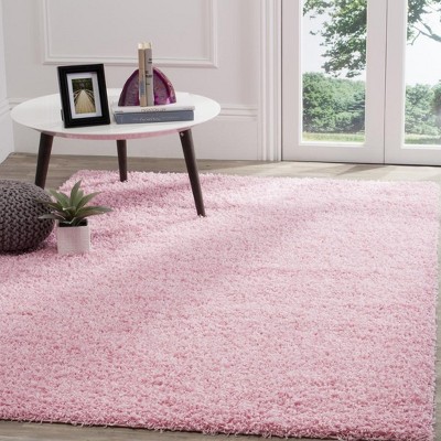 Plush Euro-Style Pink Shag Area Rug 8' x 10'
