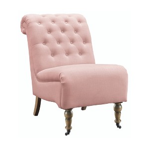 Cora Tufted Slipper Chair - Pink