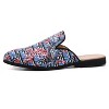 Santimon Mens Flroal Mules Denim Slip on Shoes Dress Casual Slippers Blue - 2 of 4