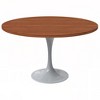 LeisureMod Verve Mid-Century Modern Table with a 48" Round MDF Tabletop and White Steel Pedestal Base for Kitchen and Dining Room - 4 of 4
