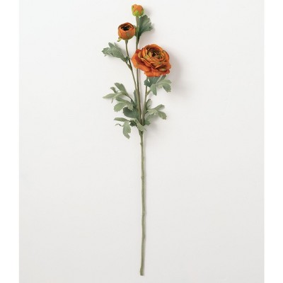 Sullivans Artificial Ranunculus Stem 25.5"H Orange Flowers