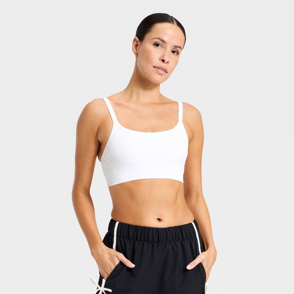 Women's Seamless Light Support Cami Sports Bra - All In Motion™ White M