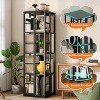Acekool 4-Tier Metal Rotating Bookshelf, 360° Ball Bearing Storage Rack, Corner Organizer, Industrial - 3 of 4