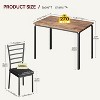 GOCAPTAIN 5-Piece Dining Table Set, Sturdy Wooden Square Table and Chairs, Breakfast Table Set for 4 Person, for Home or Apartment, Brown - 2 of 4
