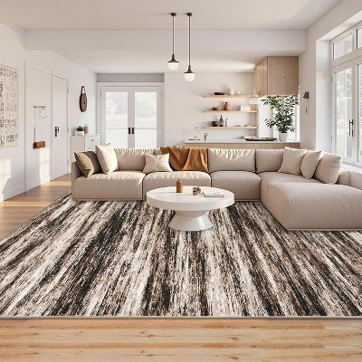 Area Rug for Living Room Machine Washable Ultra Soft Large Carpet Stain-Resistant Non-Slip Fade-Resistant Bedroom Accent Carpet Abstract Area Rug