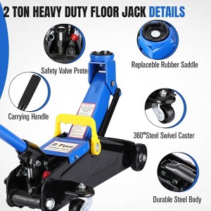 Hydraulic Jack 2 Ton Floor Jack with Oxford Bag, Heavy Duty Car Repair Jack,  Floor Jack with Swivel Casters, Garage and Truck Lifting Jack - 1 of 4