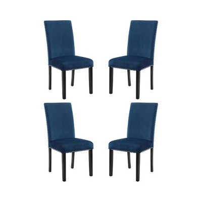 New Classic Furniture, Celeste Blue Wood Upholstered Dining Chair (Set of 4)