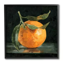 Stupell Industries Orange Fruit with Stem Still-Life Pop on Black