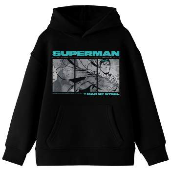 Superman Last Son Of Krypton Long Sleeve Black Youth Hooded Sweatshirt
