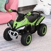 Aosom NO Power Ride on Push Car for Kids 4 Wheels Foot-to-Floor Sliding Walking ATV Toy with Music and Light for 18-36 Months, Green - 2 of 4