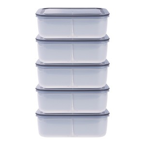 REGALWOVEN Leakproof Plastic Meal Prep Airtight Food Storage Containers 5 Packs 8"x 5.9"x 2.6" - 1 of 4