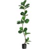 S-Shape Artificial Fiddle Leaf Fig Tree, 5ft Tall Fake Plant with Black Nursery Planter, Faux Ficus Tree for Home Office Living Room Decor - 2 of 4