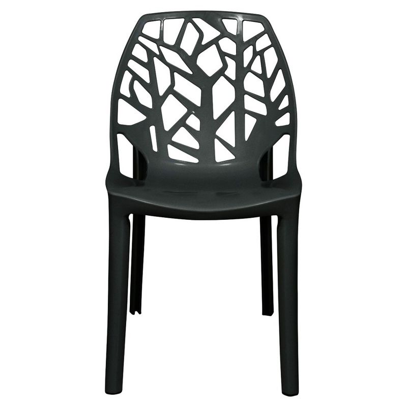 LeisureMod Cornelia Modern Plastic Dining Chair with Cut-Out Tree Design, 3 of 9