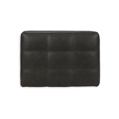 Luigi Black Tufted Leather Ottoman
