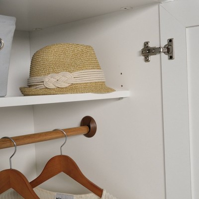 Soft White MDF 2-Door Wardrobe Armoire with Drawer
