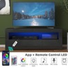 Hommpa 47" TV Stand for TVs Up to 55" High Gloss with 2 Drawers & LED Light - 3 of 4