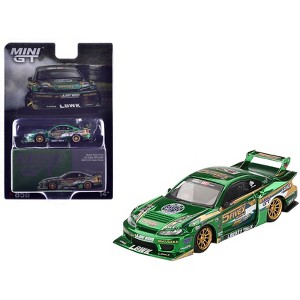 Nissan Silvia (S15) LB-Super Silhouette RHD "Fausto Racing 2024" Green Metallic Limited Ed 1/64 Diecast Model Car by Mini GT - 1 of 4