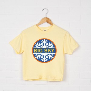 Simply Sage Market Women's Big Sky Ski Resort Short Sleeve Relaxed Fit Cropped Tee - 1 of 4