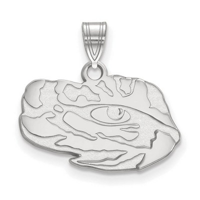 Black Bow Jewelry 14k White Gold Louisiana State Fighting Tigers NCAA Small Pendant