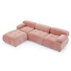 93" Modular L-Shaped Sectional Sofa, Velvet, Button Tufted, Reversible Ottoman - 3 of 4