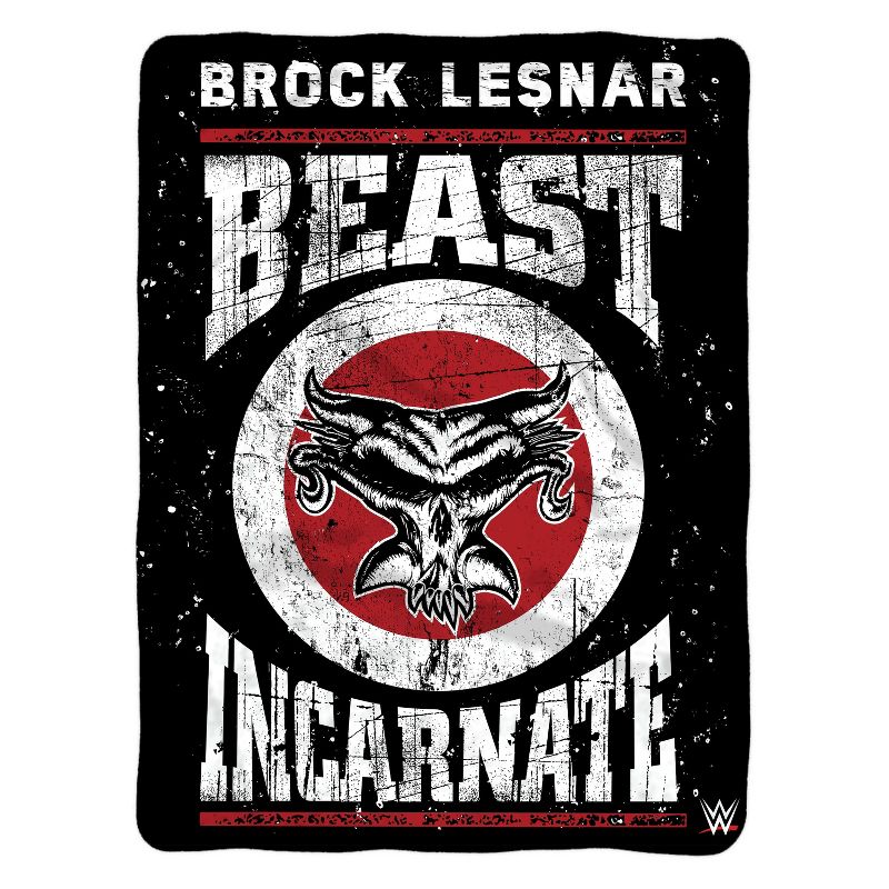 Sleep Squad WWE Brock Lesnar Beast Incarnate 60 x 80 Raschel Plush Throw, 3 of 7