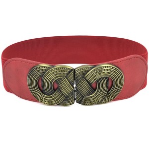 INSPIRE CHIC Knot Woven Metal Interlocking Buckle Elastic Waist Cinch Belt - 1 of 3