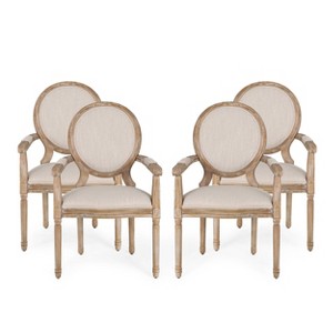 Set of 4 Judith French Country Wood Upholstered Dining Chairs - Christopher Knight Home - 1 of 4