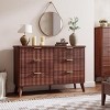 Fluted 6 Drawers Dresser, 47.2" Wide Modern Chest of Drawers with Metal Handle, Curved Profile Dresser TV Stand, Wooden Drawer Organizer for Bedroom - 2 of 4
