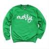 Merry Bold Cursive Puff Print -  Womens Graphic Sweatshirt - 2 of 4