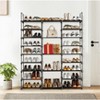 Wikineon 3-Row 9-Layer Shoe Rack with Hooks: Extra-Large Capacity to Hold 50 Pairs of Shoes, Practical Hooks - 2 of 4