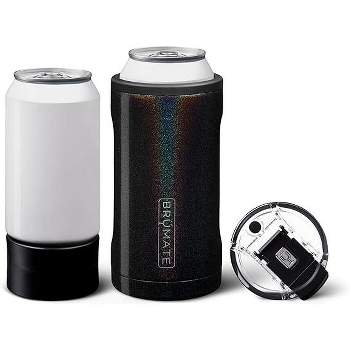 5 OZ. BRUMATE WOMEN'S GLITTER WHITE FLASK STAINLESS STEEL , TOP WITH STONES