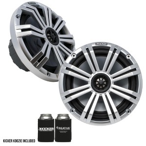 Kicker 8" Silver Marine LED Speakers - 1-Pair of OEM replacement speakers - 1 of 4