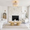 15" Modern Ceiling Light, Fabric Upholstered, Flush-Mount Fixture for Living Room,Bedroom Dining Room,Stylish Energy-Saving Design,(Bulb Not Included) - 3 of 4