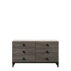 61" Avantika Faux Marble Top Dresser Rustic Gray Oak - Acme Furniture: English Dovetail, Metal Glides - 4 of 4