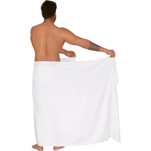LA LEELA Men's Casual Vacation Pareo Sarong Wrap One Size Snow White - 1 of 4
