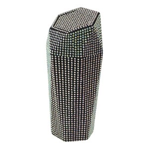 Unique Bargains Auto Car Trash Can Durable Front Seats Trash Bin Multicolor 1 Pc 3.5" Length 3.1" Width 7.9" Height ABS Rhinestone - 1 of 4