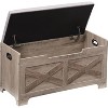 Storage Bench with Lift Top, Wooden Storage Chest for Entryway and Bedroom - 3 of 4