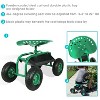 Sunnydaze Outdoor Lawn and Garden Heavy-Duty Steel Rolling Gardening Cart with Adjustable Height Swivel Chair, Tool Tray, and Basket - 2 of 4