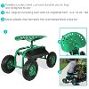 Sunnydaze Outdoor Lawn and Garden Heavy-Duty Steel Rolling Gardening Cart with Adjustable Height Swivel Chair, Tool Tray, and Basket - image 2 of 4