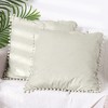 Unique Bargains Home Decorative Farmhouse Velvet Pompoms Fringe Throw Pillow Covers 4 Pcs - 2 of 4